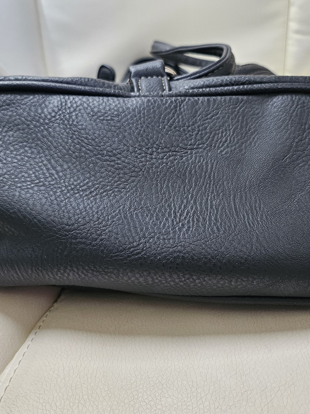 St. John's Bay Black Faux Leather Small Backpack - Picture 2 of 15